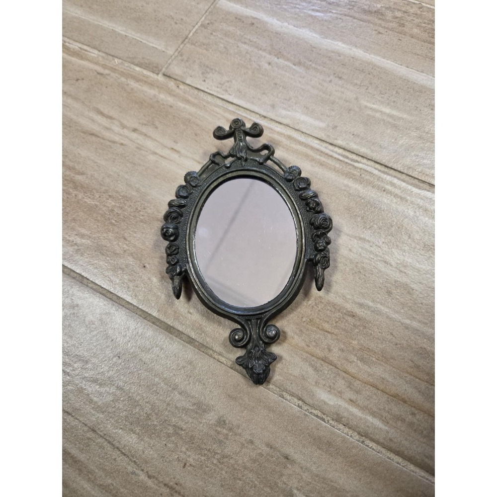 Italian Ornate Metal Framed Mirror Wall Decor Vintage